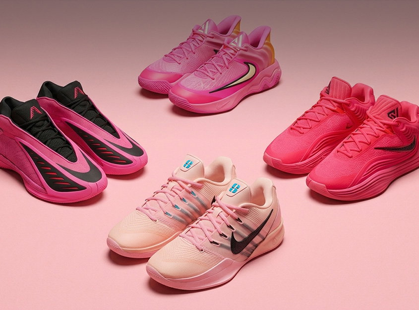 Les chaussures de basket roses