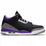 Color Gris du produit Air Jordan 3 Retro black/court purple-cement grey