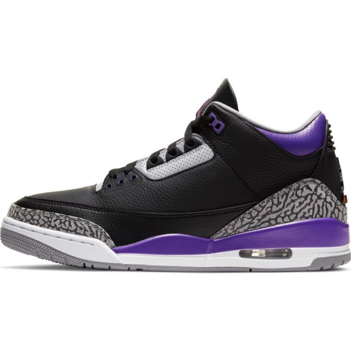 Air Jordan 3 Retro black/court purple-cement grey-white image n°6
