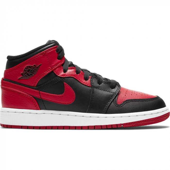 Air Jordan 1 Mid Black Gym Red Gs Basket4ballers