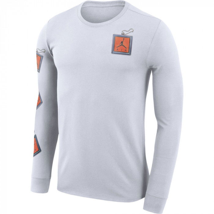 white and gray jordan shirt