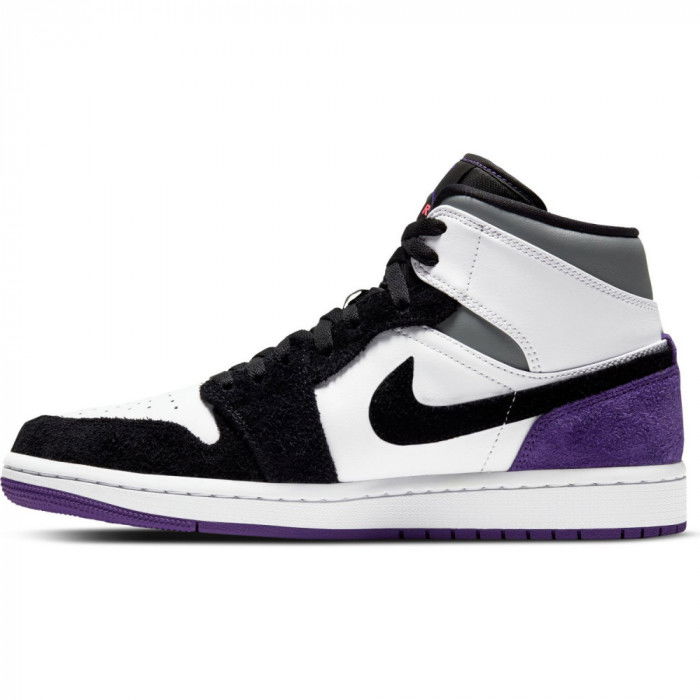 Air Jordan 1 Mid Se white/court purple-black-particle grey