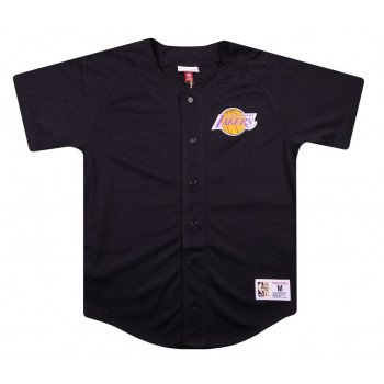 Baseball Shirt NBA Los Angeles Lakers Mitchell & Ness Black ...