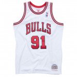 Color Blanc du produit Maillot NBA Dennis Rodman Chicago Bulls 1996-97...