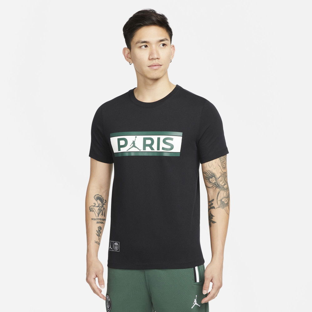 T-shirt Jordan x Paris Saint-Germain Wordmark black/noble green ...