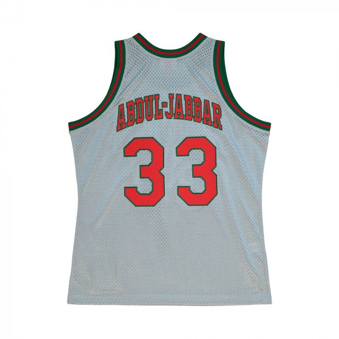 Maillot NBA Kareem Abdul-Jabbar Milwaukee Bucks '71 75th Anniversary Silver Edition Mitchell & Ness image n°2