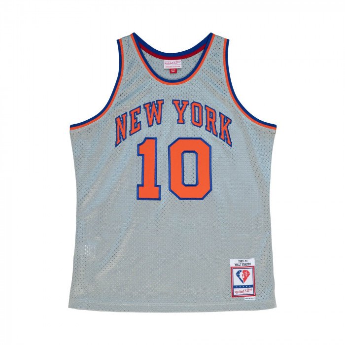 Maillot NBA Willis Reed New York Knicks '69 75th Anniversary Silver Edition Mitchell & Ness image n°1
