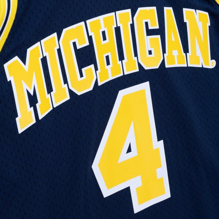 Maillot NCAA Chris Webber University of Michigan 1991 Mitchell&Ness Road Edition image n°4