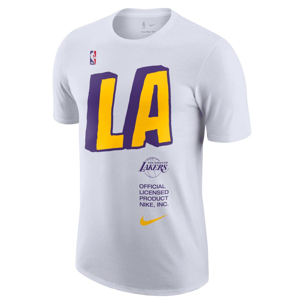 T Shirt Nba Los Angeles Lakers Nike Courtside White Basket4ballers 
