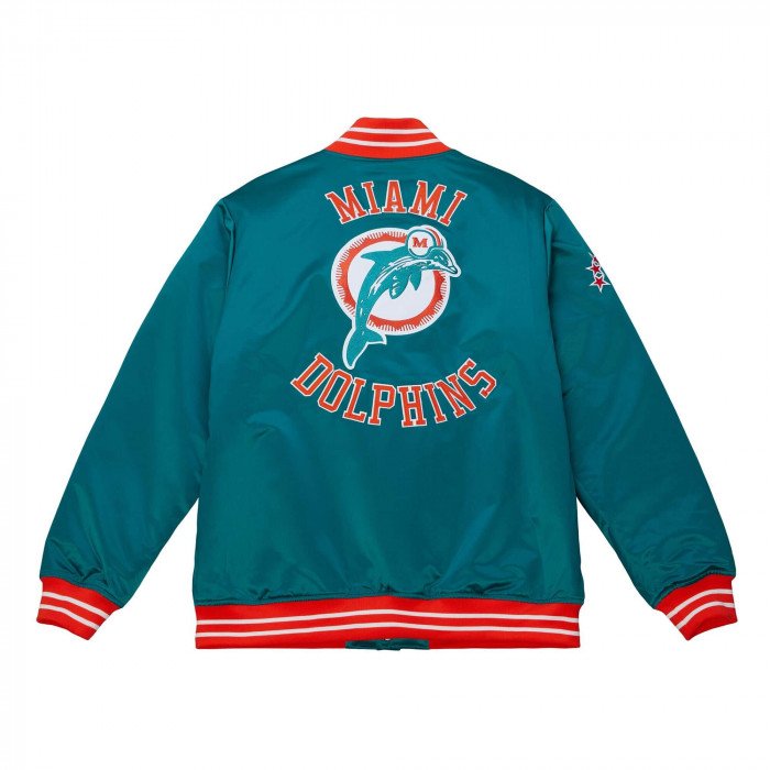 Veste NFL Miami Dolphins Mitchell&ness Heavyweight Satin Jacket image n°2