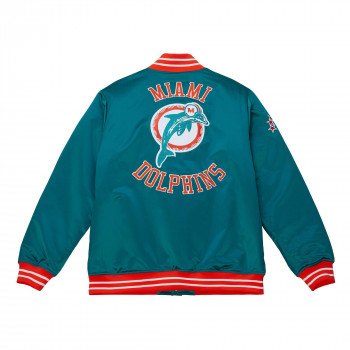Veste NFL Miami Dolphins Mitchell&ness Heavyweight Satin Jacket | Mitchell & Ness