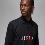 Color Black of the product Polo Manches Longues Jordan Essentials black/gym red