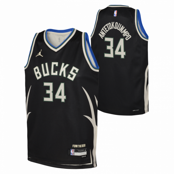 Maillot NBA Giannis Antetokounmpo Milwaukee Bucks Jordan Statement Enfant