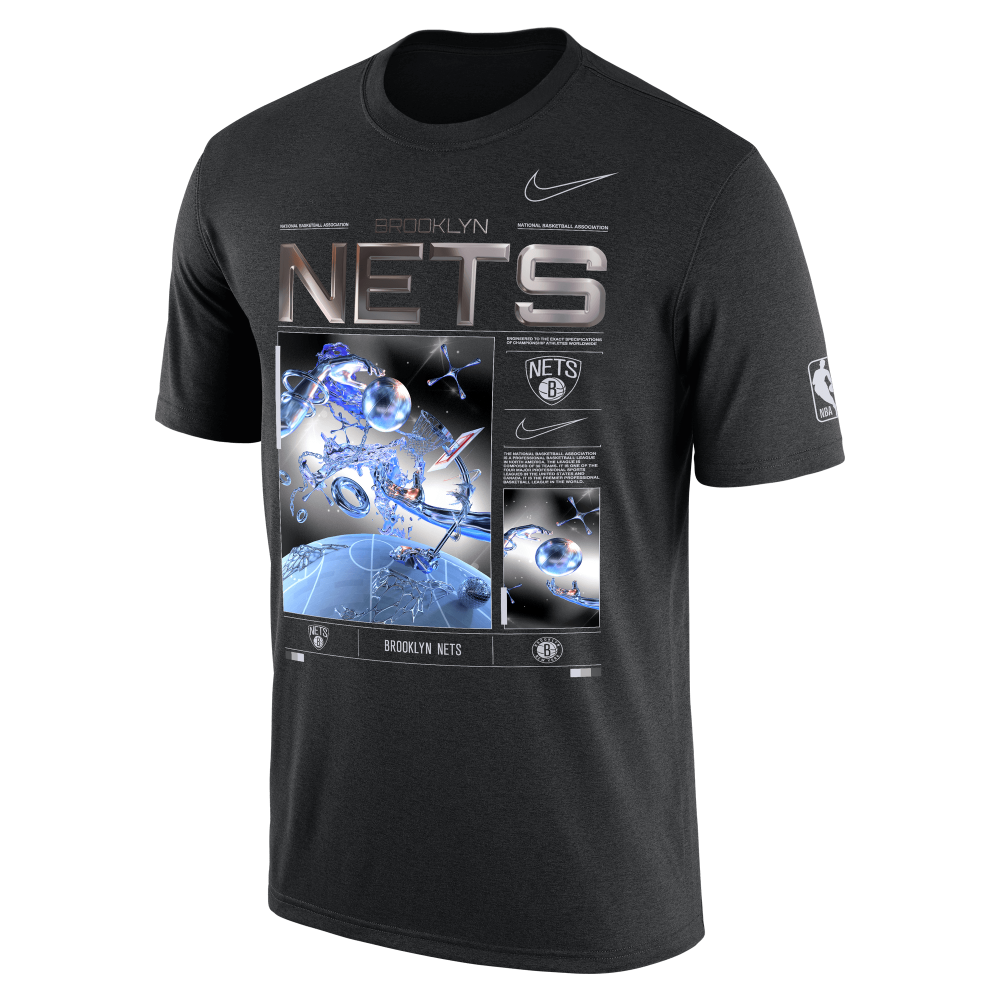 T-shirt NBA Brooklyn Nets Nike Courtside black - Basket4Ballers