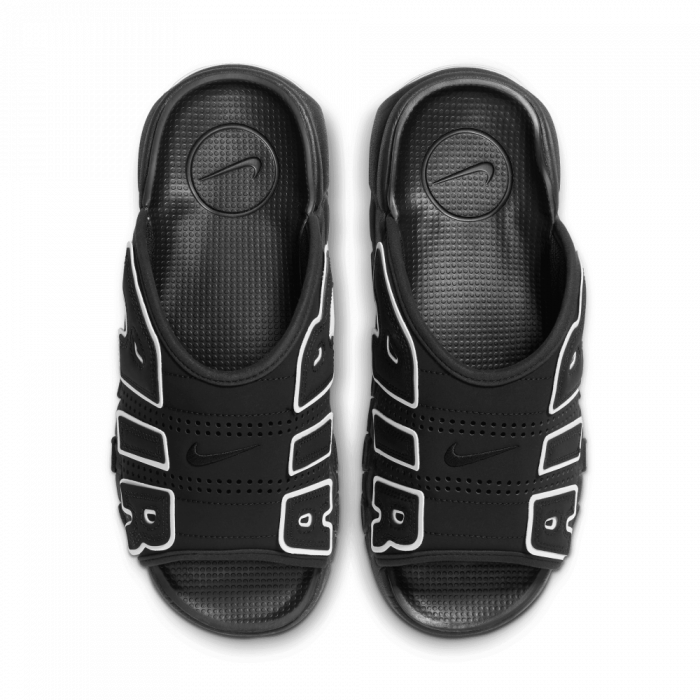 Claquettes Nike Uptempo black/white image n°3