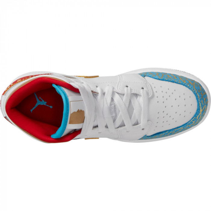 Air Jordan 1 Mid Sneaker School white/metallic golduniversity red