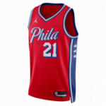 Color Red of the product Maillot NBA Joel Embiid Philadelphia 76ers Jordan...