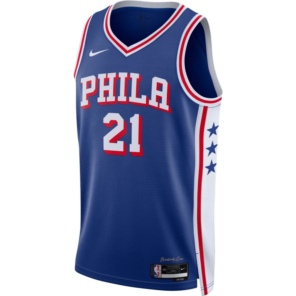 Nike Philadelphia 76ers NBA Club Pullover Fleece Hoodie - Mens Rush Blue/University Red Size XXL