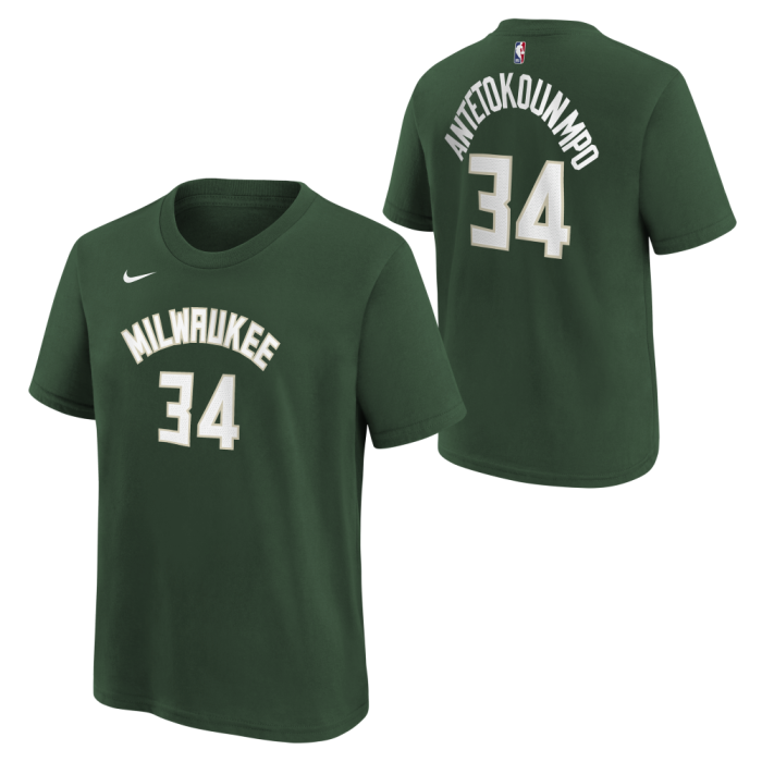 Tee Shirt NBA Nike Enfant Name&Number Milwaukee Bucks Giannis Antetokounmpo