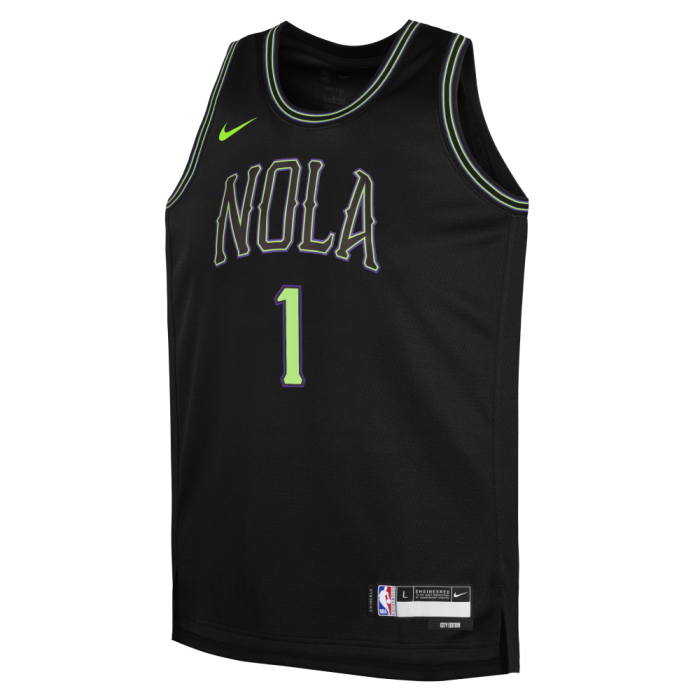 Maillot NBA Enfant Zion Williamson New Orleans Pelicans Nike City Edition image n°2