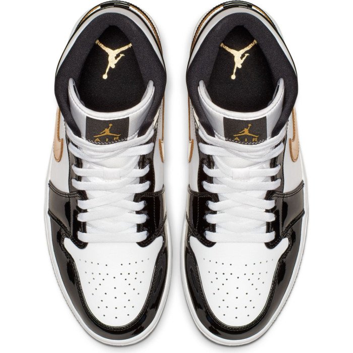 Air Jordan 1 Mid SE Black White Gold image n°4