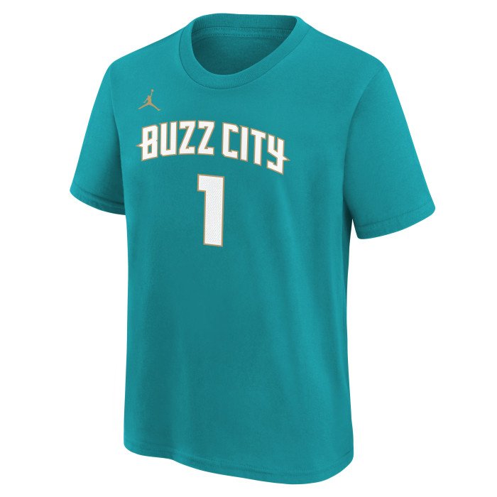 T-Shirt NBA Enfant Lamelo Ball Charlotte Hornets Nike City Edition N&N image n°3
