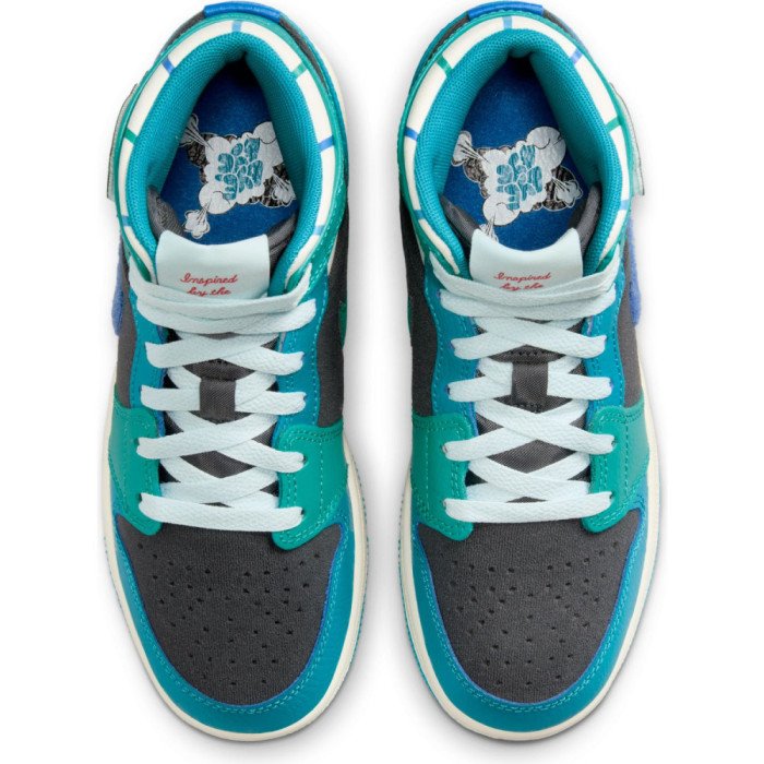 Air Jordan 1 Mid Sneaker School anthracite/glacier blue-aquatone image n°4