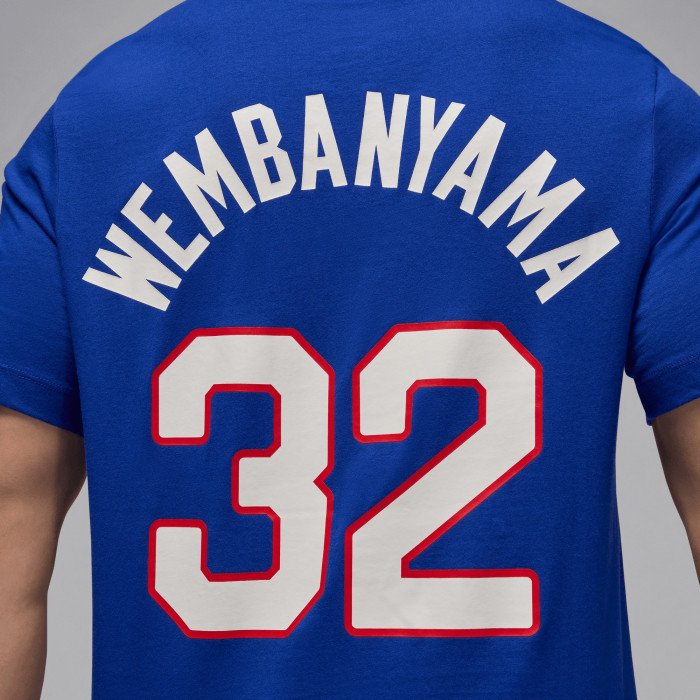T-shirt Victor Wembanyama Jordan Name&Number Team France bleu image n°4