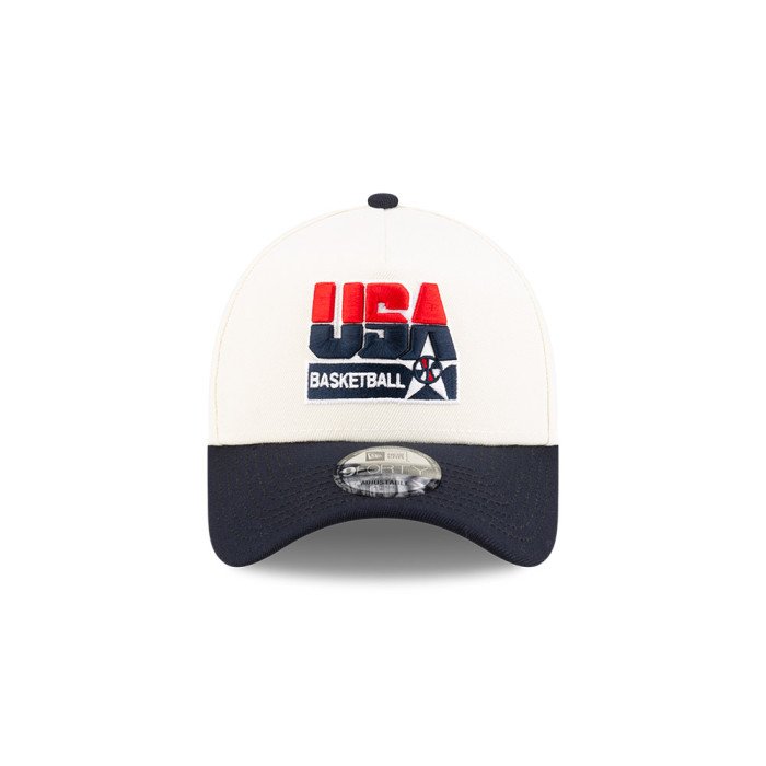 Casquette New Era Usa Basketball 9Forty A-frame Cream/navy image n°1