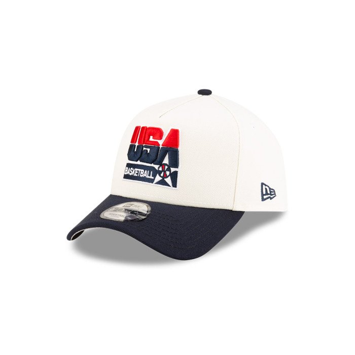 Casquette New Era Usa Basketball 9Forty A-frame Cream/navy image n°3