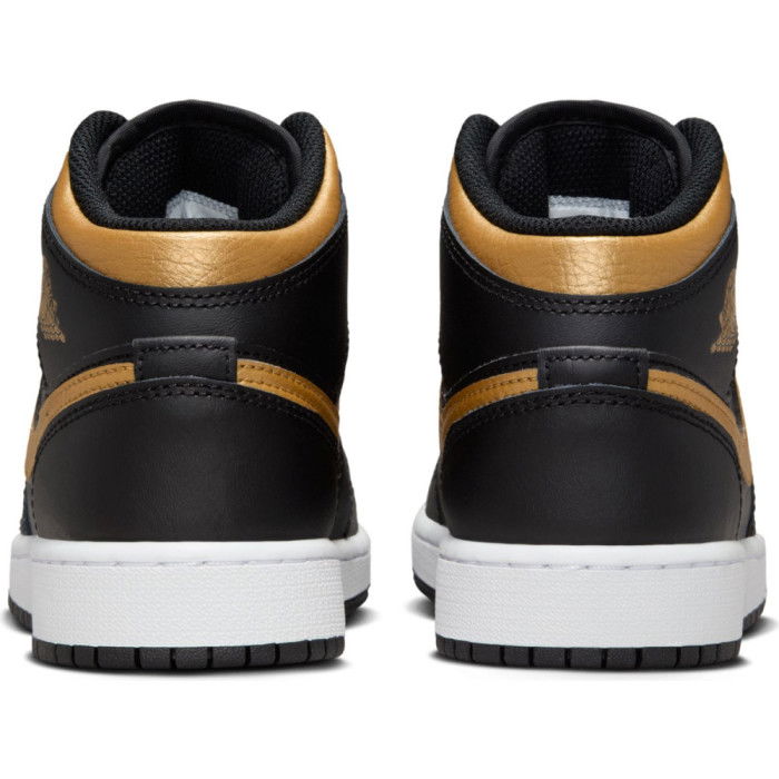 Air Jordan 1 Mid Black Metallic Gold Enfants GS image n°8