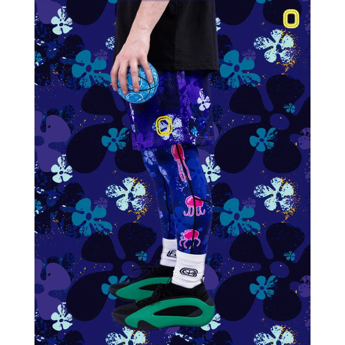 Compression Overtime PSD Spongebob 3/4 Compression Tights Purple image n°7