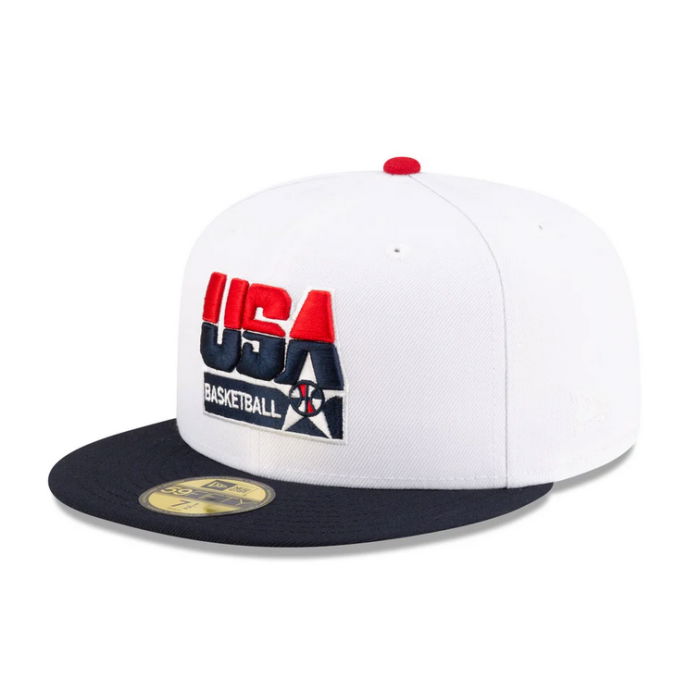 Casquette New Era USA Basketball White Navy 1992 59Fifty image n°3