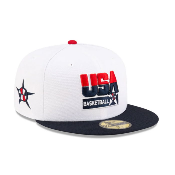 Casquette New Era USA Basketball White Navy 1992 59Fifty image n°1