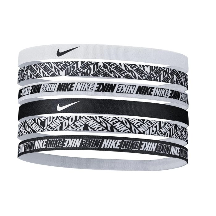 Bandeaux Nike Headbands 6 Pk Printed White/white/white