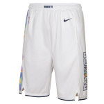 Color Blanc du produit Short Enfants NBA Denver Nuggets 2024/25 Nike City...