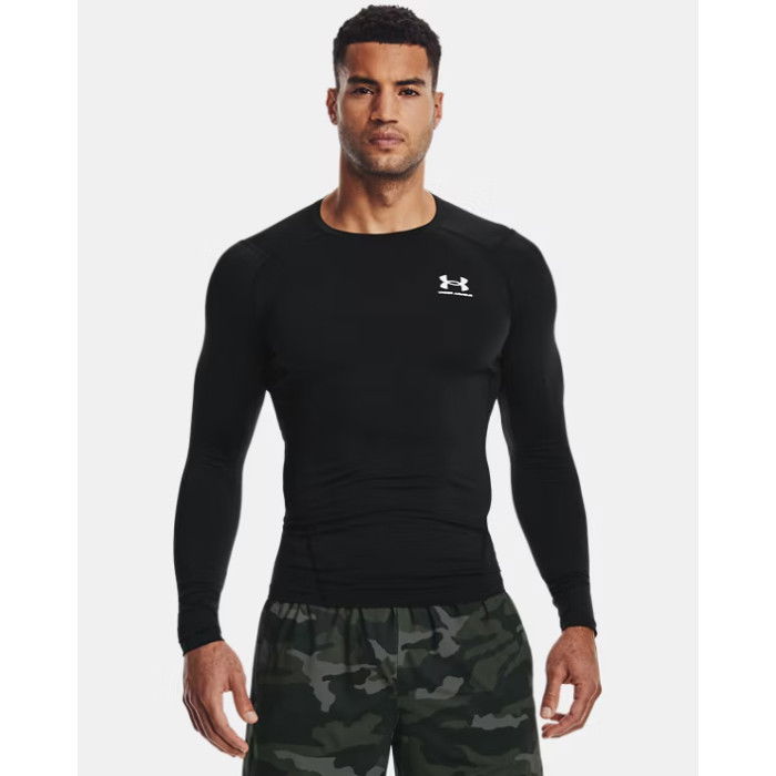 T-shirt Manches Longues Compression Under Armour Heatgear Black--white