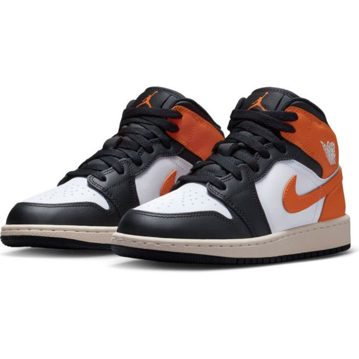 Air Jordan 1 Mid Black Toe Starfish Enfants GS