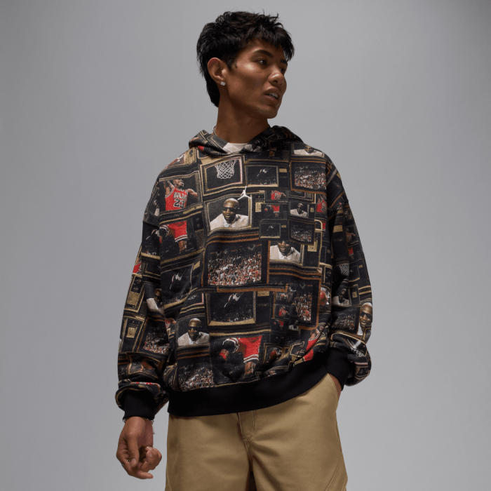 Jordan Brooklyn NBA TV φούτερ με κουκούλα μαύρο/ναυτικό