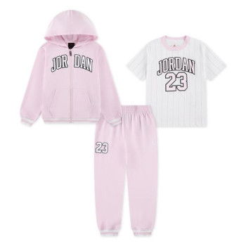 Ensemble Jordan Enfants Tee Pant Sweat Set Pink Foam