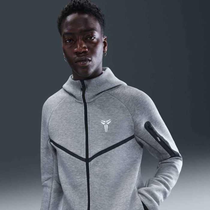 Nike Tech Kobe dark grey heather/white zip-up sweatshirt