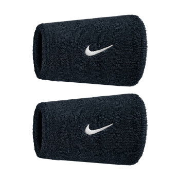 Poignet éponges Nike Swoosh Classic Doublewide Wristbands 2pk Black/white