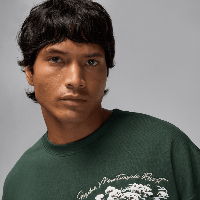 Felpa Jordan Brooklyn Snowscape Crew verde notte