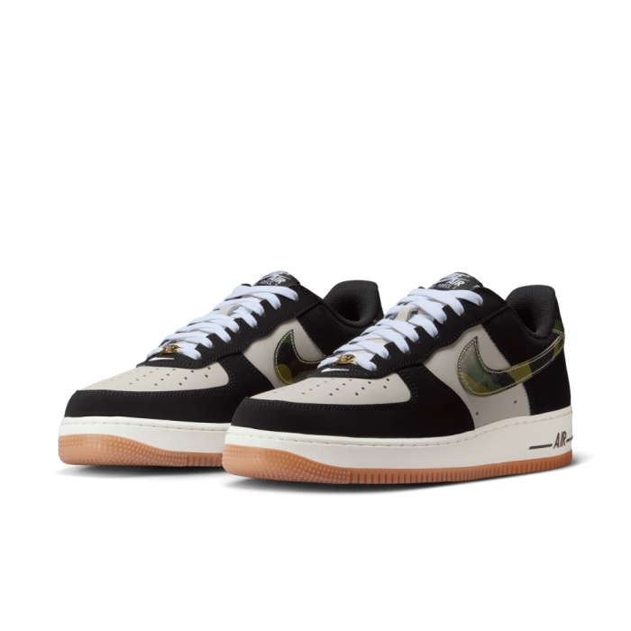 Nike Air Force 1 Low '07 LV8 Blck Patent Camo Swoosh