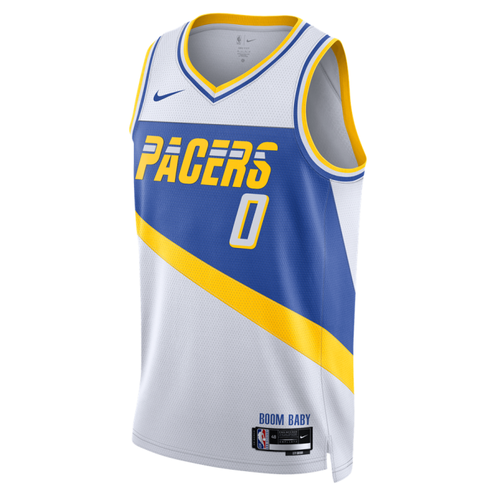 Maillot Nike NBA Tyrese Haliburton Indiana Pacers City Edition 25 Swingman