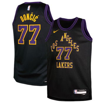 Maillot Nike NBA Luka Doncic Los Angeles Lakers Enfants Black City Edition