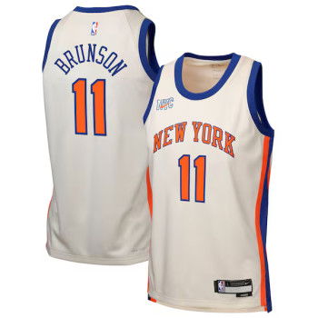 Nike NBA Jalen Brunson New York Knicks Kids Natural City Edition Jersey