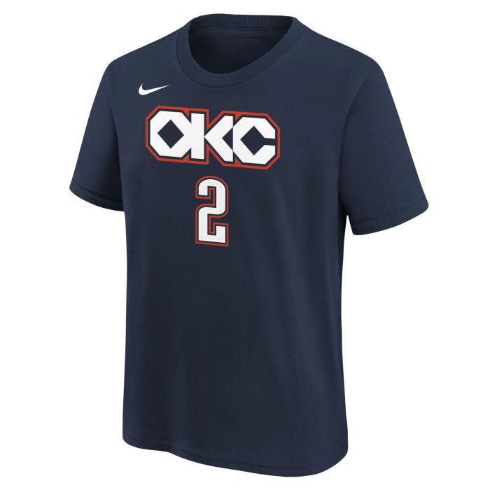 Maglietta Nike NBA Shai Gilgeous-Alexander Oklahoma City Thunder  City Edition per bambini, College Navy