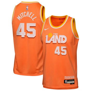 Maillot Nike NBA Donovan Mitchell Cleveland Cavaliers Enfants Orange Frost City Edition