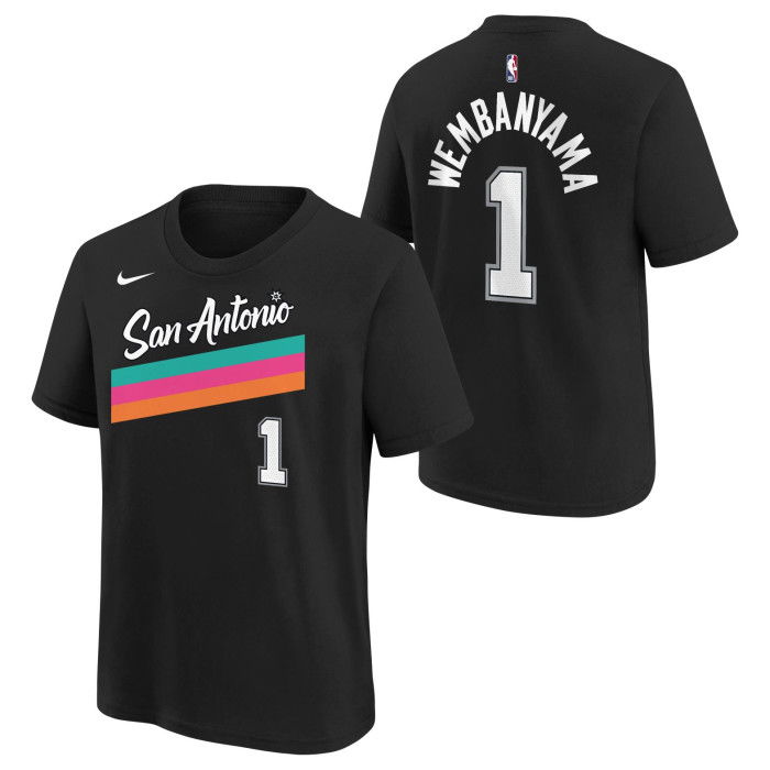 Nike NBA Victor Wembanyama San Antonio Spurs Kinder T-Shirt Black City Edition
